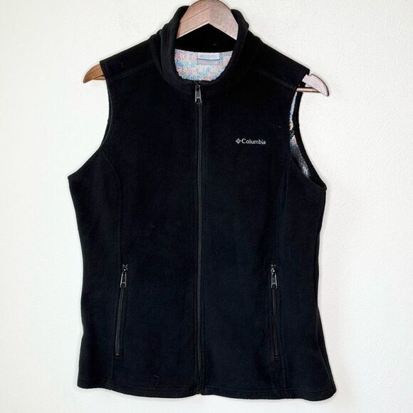 Columbia Fleece Omni-Heat Black Full Zip Up Vest - Women’s US M - Picture 1 of 12